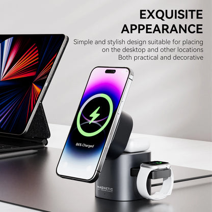 New Products 2025 Electronics Electric Foldable Magnetic Touch Automatic Rotation15W for iphone 17 Gift 3 in 1 Wireless Charger