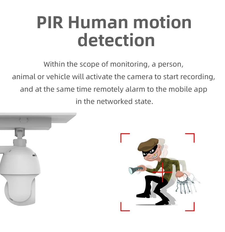 Solar Security Camera Night Vision Built-In Battery 4G Sim Card Wifi Outdoor PTZ Solar Panels Camera