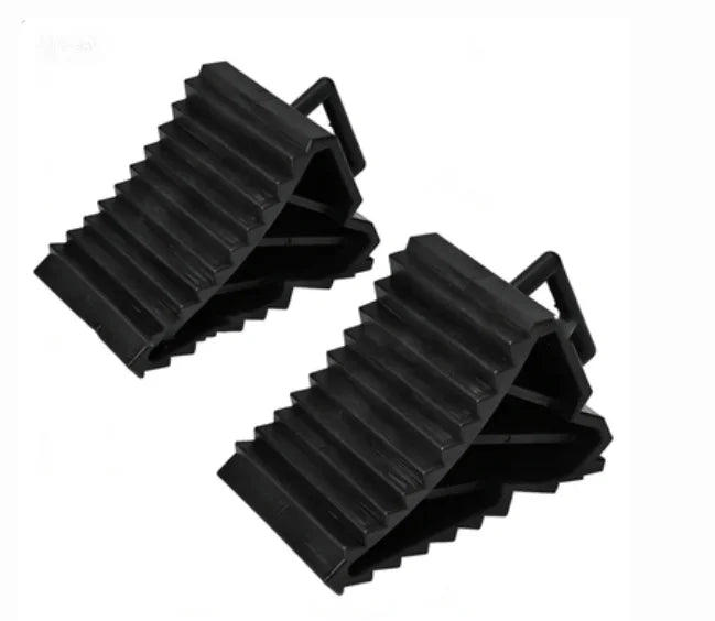 2pcs Car Truck RV/Tripper Wheel Alignment Tire Pad Rubber Slip Stopper Wheel Chocks Blocks Parking Equipment Trailers Campers