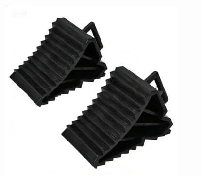 2pcs Car Truck RV/Tripper Wheel Alignment Tire Pad Rubber Slip Stopper Wheel Chocks Blocks Parking Equipment Trailers Campers