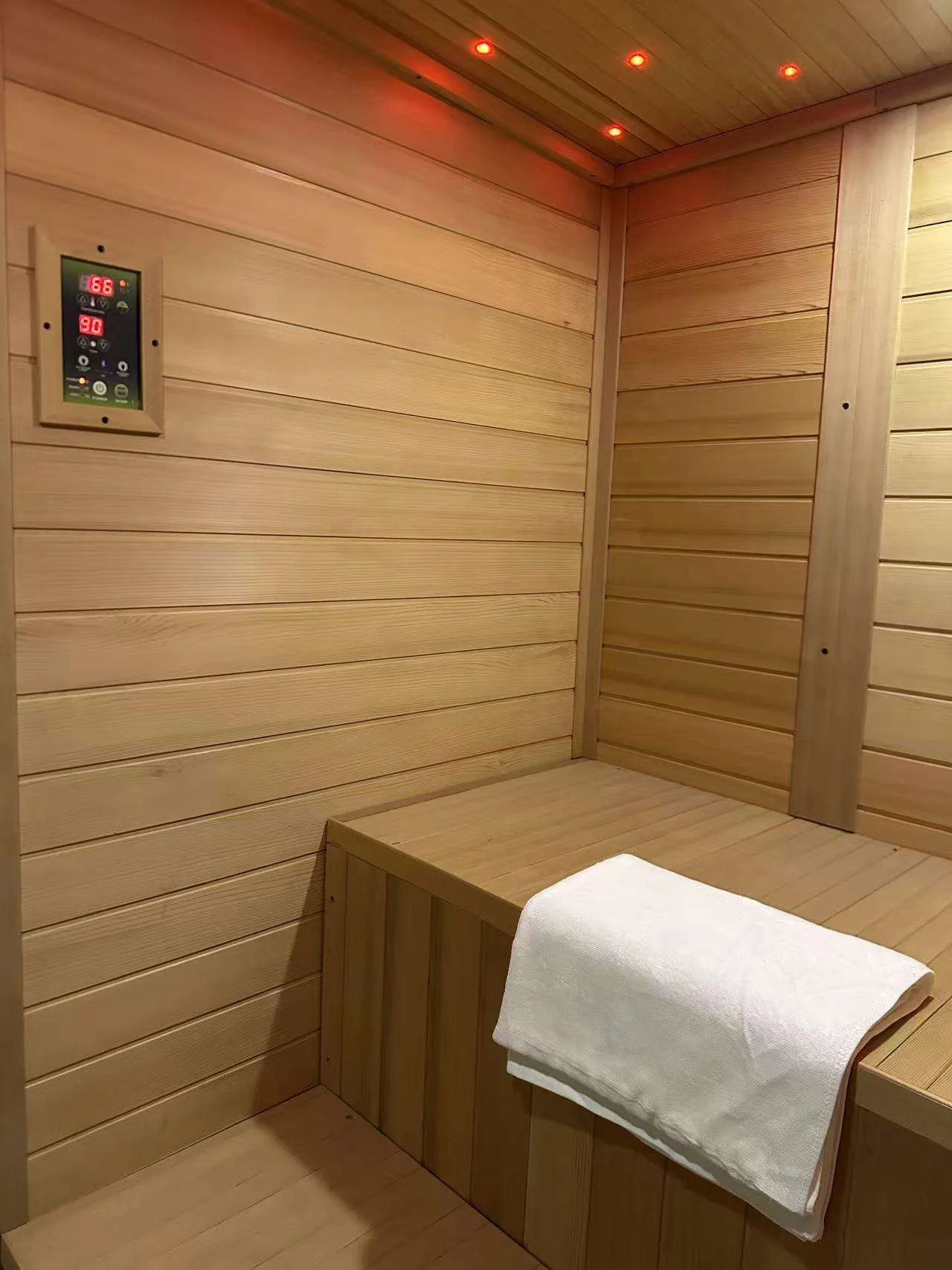 Black Waterproof Shingles Carbonized Square Outdoor Sauna Room Traditional Steam Sauna 4- Person for Outdoor Garden