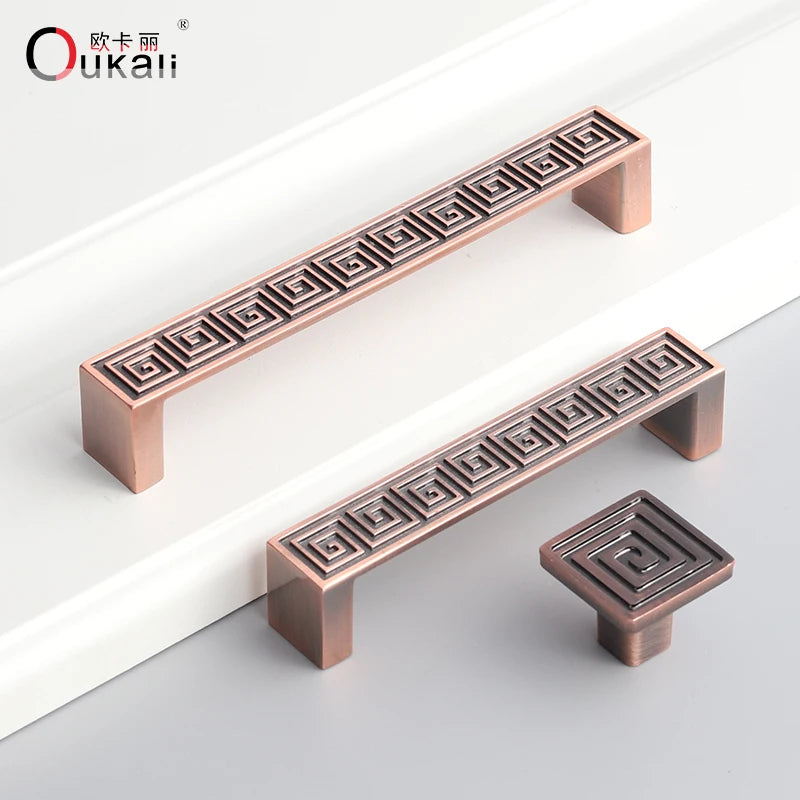 Best Price 96mm Modern Zinc Alloy Solid Hardware Copper Bronze Rectangular Antique Wardrobe Kitchen Cabinet Door Pull Handle