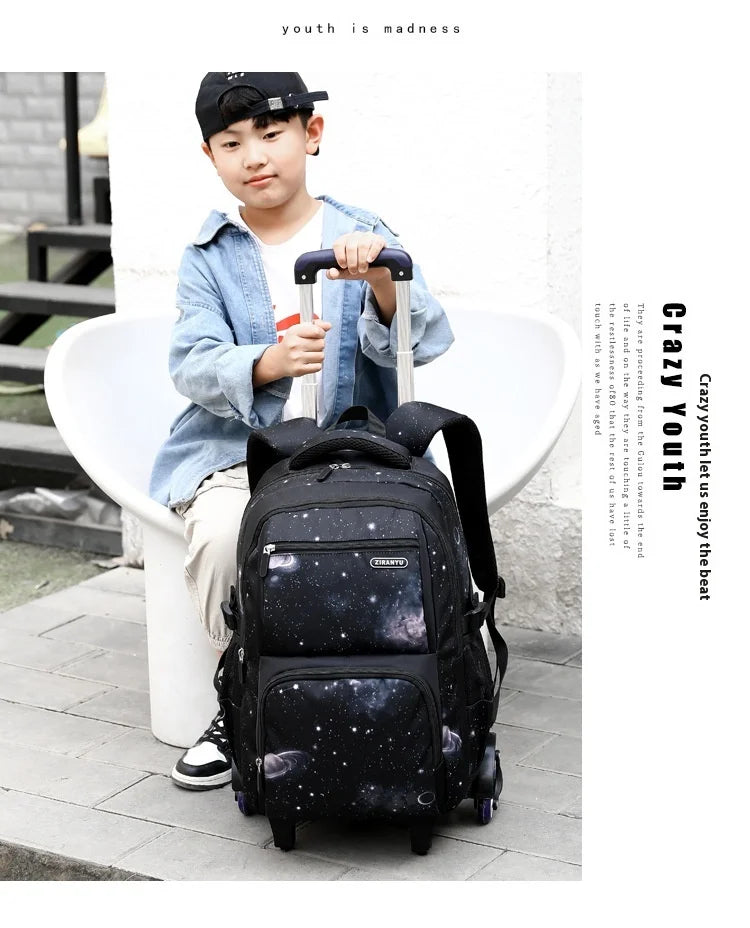 Japanese Korean Student Backpack Large Capacity Multi-Layer Breathable Design Waterproof Stylish Trolley for Stair Climbing