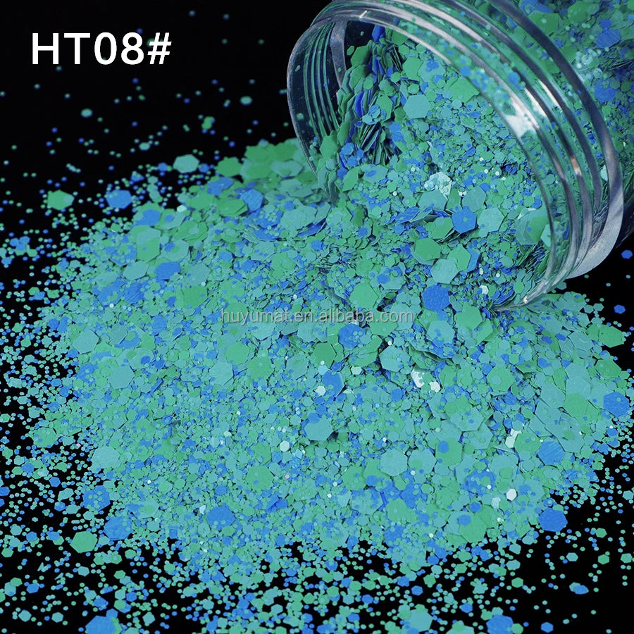 Bulk KG Bag Holographic Macaron Glitters Solvent Resistant Polyester Chunky Glitter for Resin Craft Tumbler Snowglobe