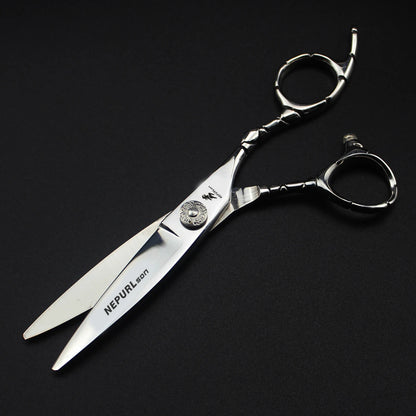 6.0 Inch FZC New Fashion Design Beauty Barber Flat Scissors Tooth 1 Set of 5 Kind of Scissors Single Hairdressing Scissor HS-860