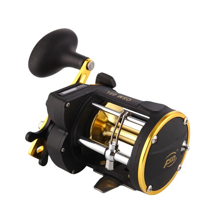 Wholesale 2+1 6.0:1 Metal Spool Saltwater Fishing Drum Reels With Line Counter Spinning Fishing Jigging Reels