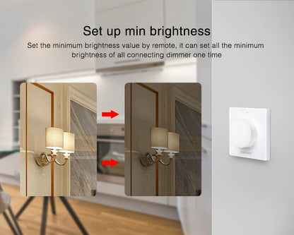 Miboxer TRI-C1 AC Triac Dimmer Single Color Controller 110-220V Push Dim Wall WiFi PWM RF Voice Control For Filament Lamp