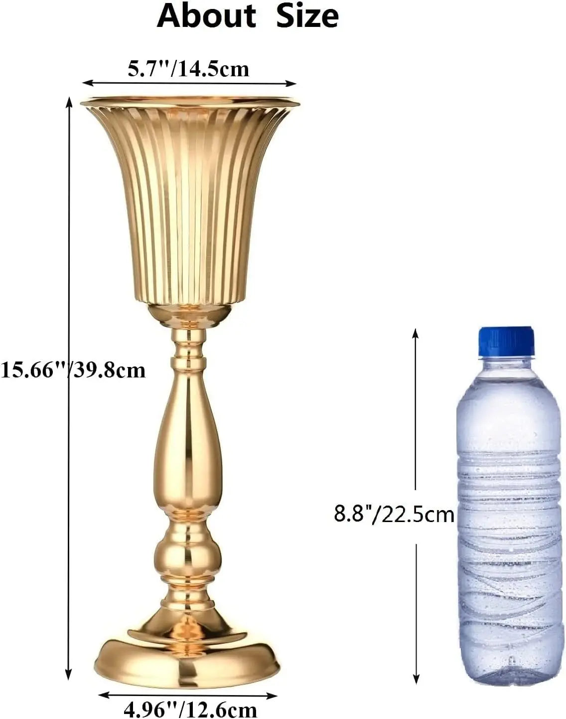 Factory Gold Artificial Flower Arrangements Trumpet Vase Wedding Centerpieces Table Decorations for Weddings Special Events