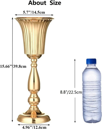Factory Gold Artificial Flower Arrangements Trumpet Vase Wedding Centerpieces Table Decorations for Weddings Special Events