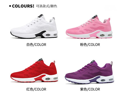 Ladies Casual Running Sneakers New Spring Autumn Fashion Shoes Stock Breathable Lace-Up Sports Shoes for Women