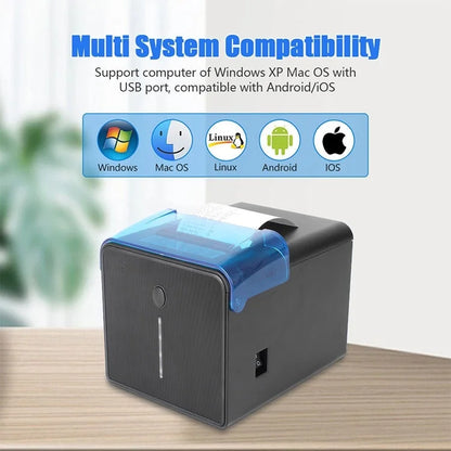 Kitchen Receipt Printer Auto Cutter for USB Ports Thermal Printer 80mm POS 203DPI 1-Year Warranty in Stock SDK