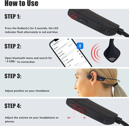 Customized Blue IPX4 V5.0 PC 8 Hour Wireless Ear Clip AI Earphones  Headphones Headset for Waterproof  Special