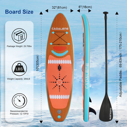 USA Warehouse Spot High-Stability Durable Lightweight Ocean Surfing Inflatable Stand up Paddle SUP Board Set for Kid & Adult
