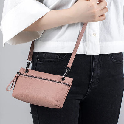 2024 New Underarm Women's Bag Head Layer Cowhide  Luxury Shoulder Crossbody Small Handbag  Ladies Trendy Cell Phone Bag