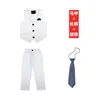 Spring Autumn Formal Boys Suit Set Children Party Host Wedding Costume Little Kids Blazer Vest Pants Clothing Sets