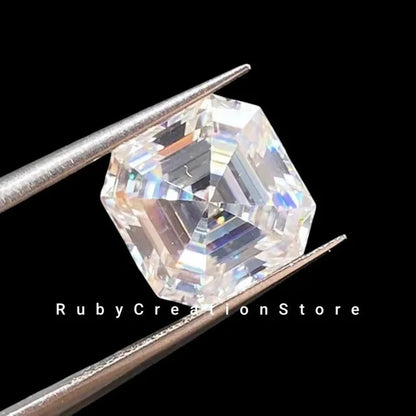 Perfect Asscher Cut Polished White Moissanite Loose Stone VVS1 Clarity 4mm Gemstone for Jewelry Making