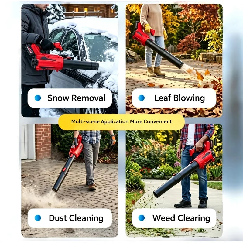 Handheld Cordless Blower Brushless Motor 3-Year Warranty Battery Powered Adjustable Speed DIY ABS Material Snow & Leaf Removal