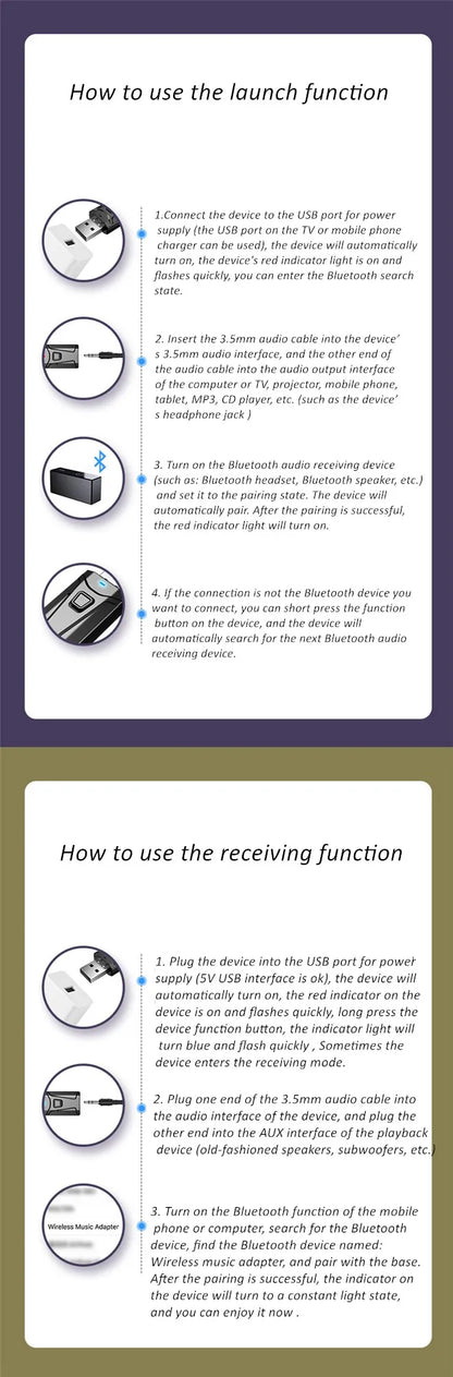 Wireless Tv Earbud Tws Bluetooth Headset with USB Adaptor 9D Stereo Earphone CVC Noise Cancelling 2000mA Charging Box Mic for TV