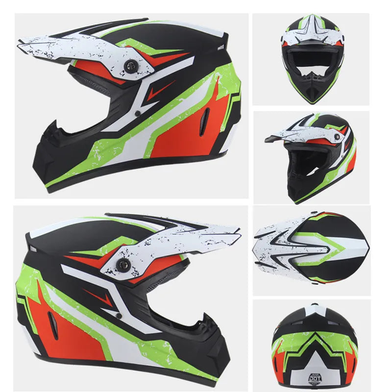 Professional Racing Casco Moto Off Road Helmet ATV Dirt Bike Downhill MTB DH Capacete Motocross Helmet With Mask Gloves Glasses