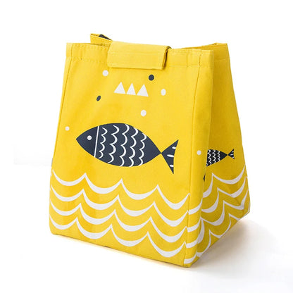 New Fashion Cute Simple Fish Pattern Lunch Bag Cooler Bag