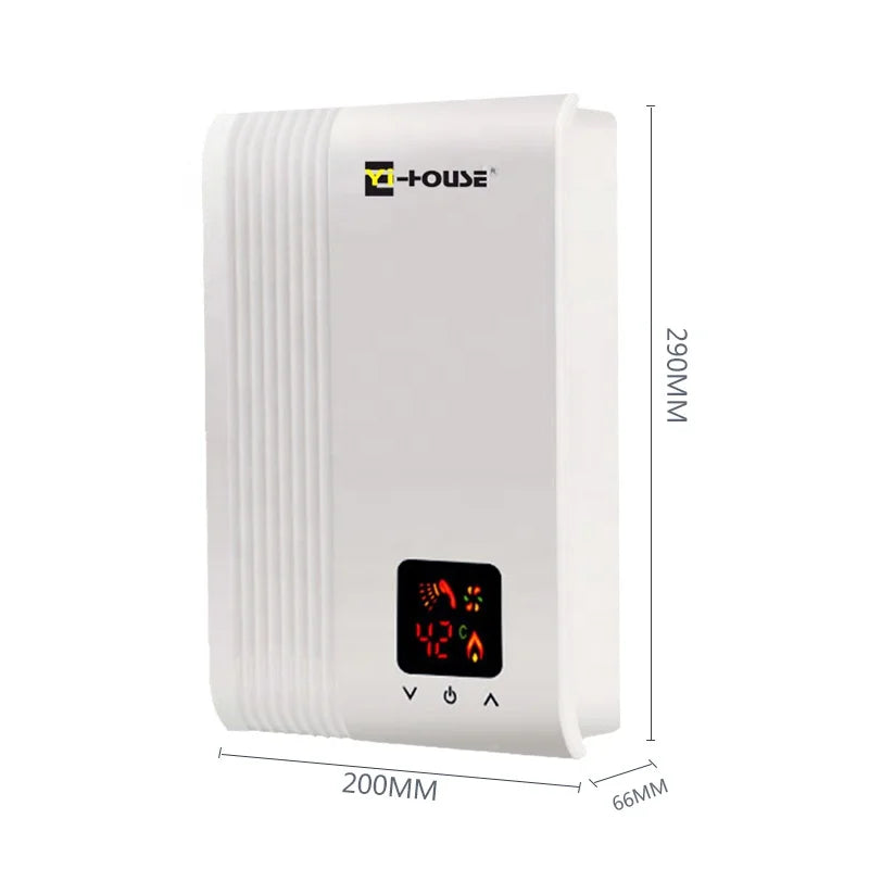 Cost Efficient 6.5 KW Electric Tankless Shower Water Heaters for Outdoor Household Hotel-Wall Mounted Plastic Storage Bathrooms
