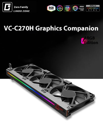 TEUCER VC-C270 Auxiliary PCI Case Ball Bearing Plastic Heatsink for Graphics Card Cooler Efficient CPU Computer Cooling Fan