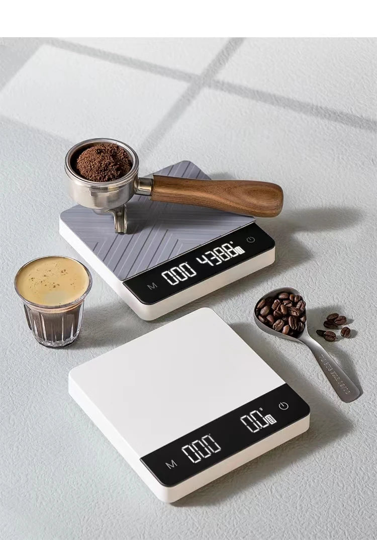 High Quality Multi-Function Digital Food Electronic Drip Chronograph Kitchen Coffee Scale with Electric Power Source