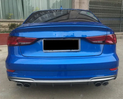 Factory A3 ABS Glossy Black Diffuser S3 Style Rear Bumper Diffuser Splitter Lip With Exhaust Pipe for Audi A3 2017 2018 2019