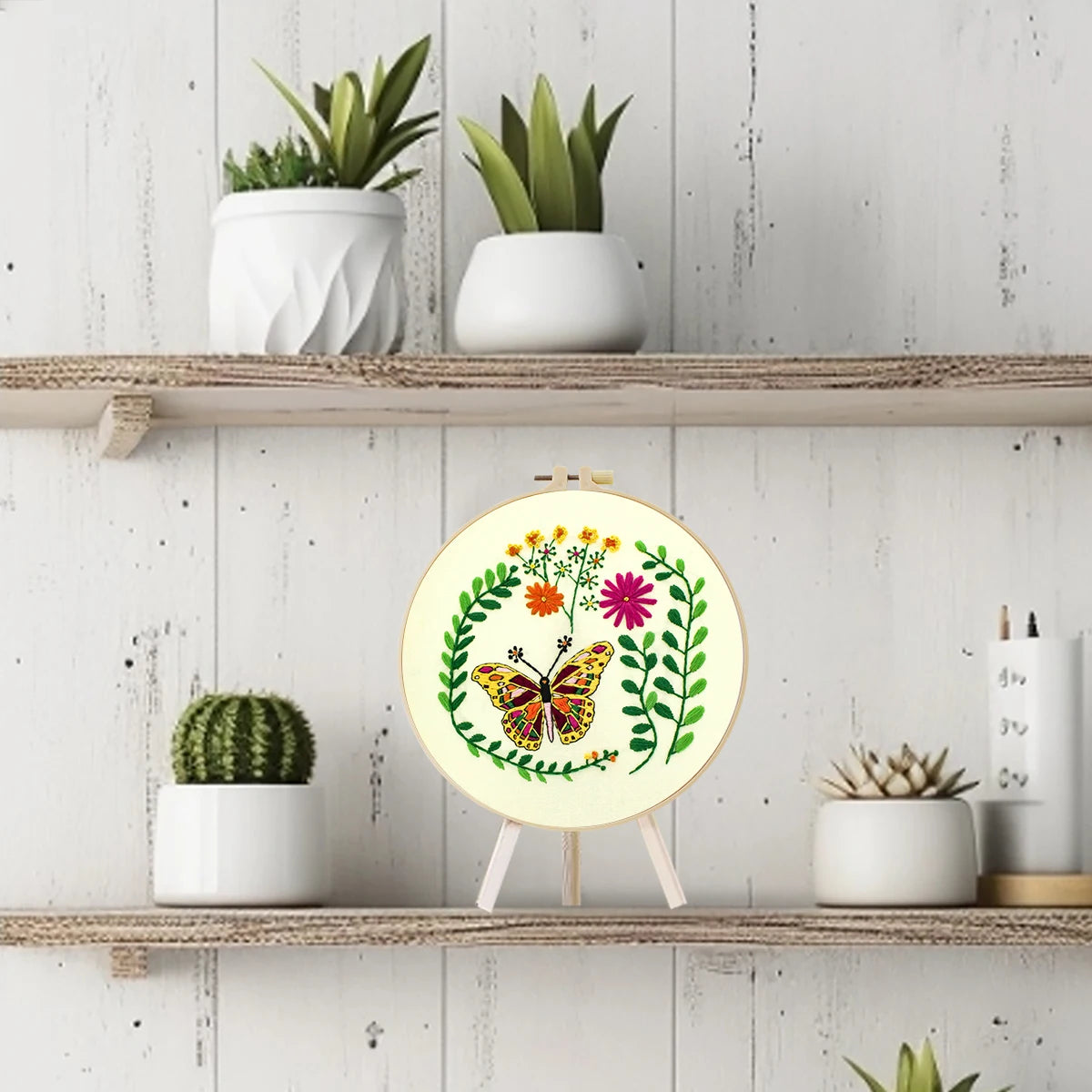 Factory DIY Flowers and Butterflies Practice Embroidery Set for Beginners Semi finished Handmade Cross stitch Decoration Crafts
