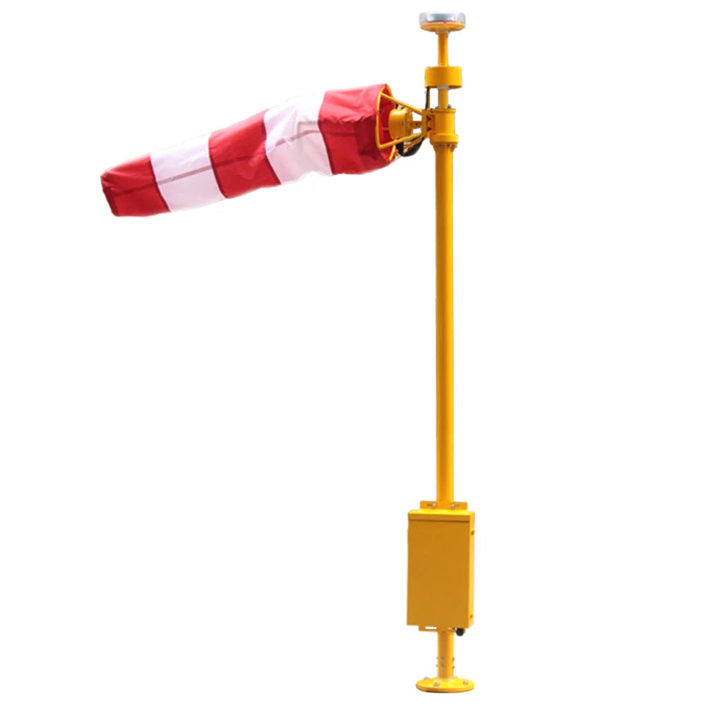 Wind Directional Indicator for a Helipad or Airport Heliport Wind Cone with Obstruction Light