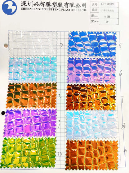 30cmx135cm Roll Holographic Stone Embossed Pattern Faux Leather Leatherette Fabric Synthetic Leather for  Making Bag Shoes Craft