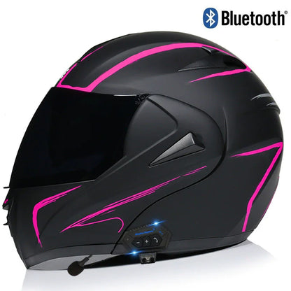 Carbon Fiber Pattern Electric Scooter Motorcycle Blueto0th Wireless Headphone Speaker Open Face Double Lens Full Face Helmets