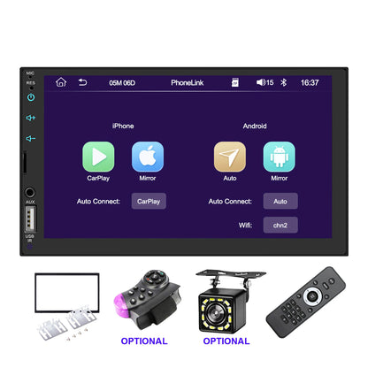 7-inch 2Din Wireless Carplay Multifunctional Car Player IPS Full Touch Screen BT FM Car Navigation Mirroring Connection