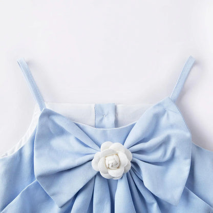 Sweet Princess Dress Collection for Girls Solid Patterns and Bows Clothing Sets for Children