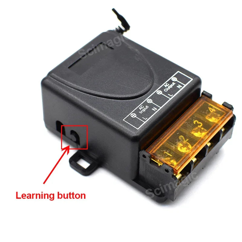 RF Wireless Remote Control Switch 433Mhz AC 110V 120V 240V 220V 30A Relay for Light Lamp Water Pump Door Access System