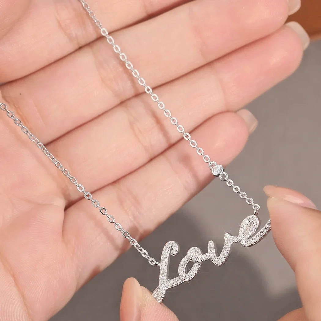 2025 Factory Price 925 Sterling Silver Jewelry Love Necklace Anniversary Gift for Women Moissanite Pendant Necklace