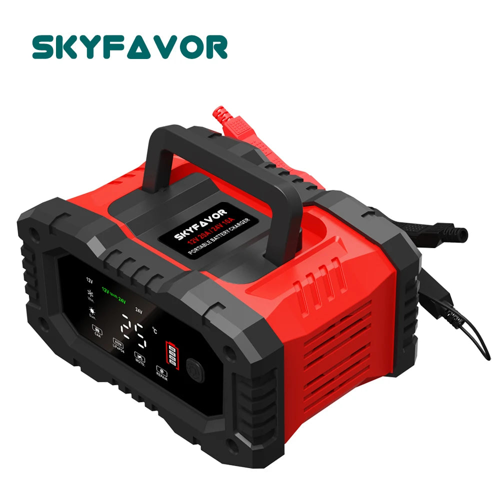 Lifepo4 Lead Acid Car Battery Charger 12V 24V 20A Fast Automatic Gel Agm Maintenance-free Deep Cycle Lead Acid Battery Charger