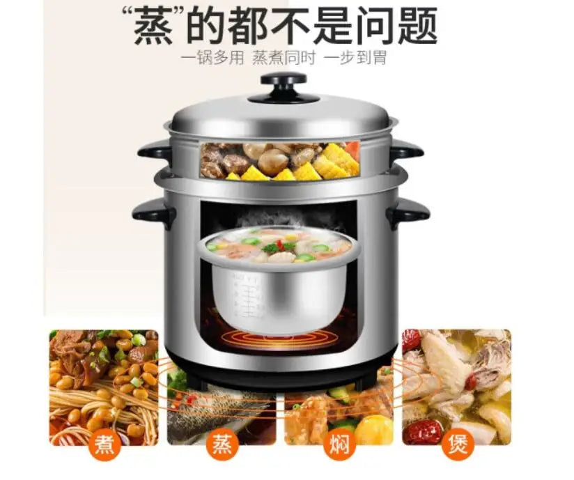 household electric food cooker Triangle CKD-Z30G small home rice cooker 3L all stainless steel  inner 220-230-240V soup maker