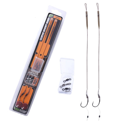 FTK Carp Fishing Hair Rigs Braided Line Thread Steel Hook Rigs Fishing Terminal Tackle