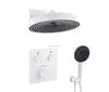 2 Way Built in Wall Concealed Mount Chrome Plated Brass Rainfall High Pressure Douche Square Thermostatic Shower Set