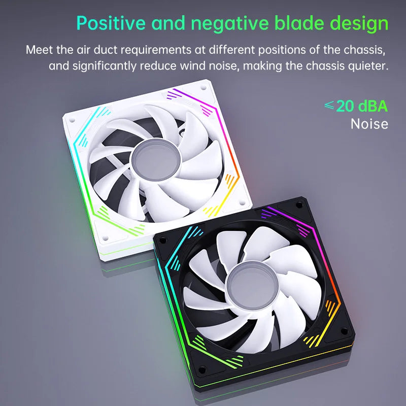 SNOWMAN ARGB Cooling Fan Desktop  PC Cabinet Cooling Fan High Air Flow PWM  4 Pin  ARGB PC Fan Cooler
