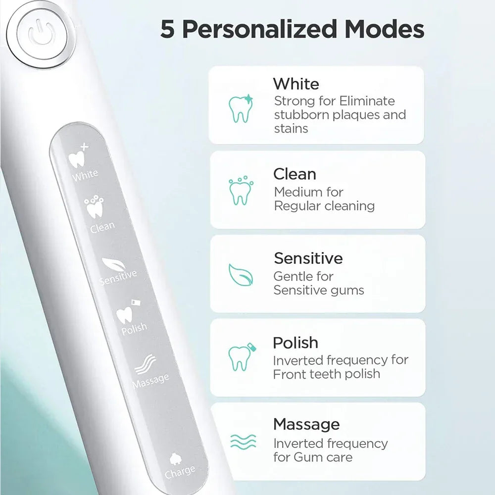 Fairywill Electric Sonic Toothbrush FW-507 USB Charge Rechargeable Adult Waterproof Electronic Tooth Brushes Replacement Heads s