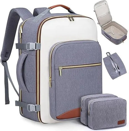 Cross-Border Color-Block Multi-Piece Set Oxford Waterproof Backpack Large Capacity for Business Trip Carry-On Luggage Laptop