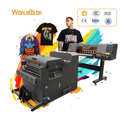 Worldcolor DTF T Shirt Printer Machine 70cm Width Direct Film I3200A1 4720 XP600 Heads 2 Pieces White Ink Tpye Pump Motor