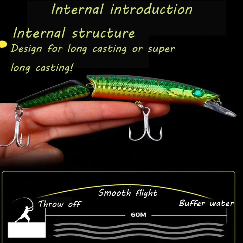 New Products 120mm 23g Multi Plastic Floating Minnow Long Casting Laser Pesca Fishing Lures
