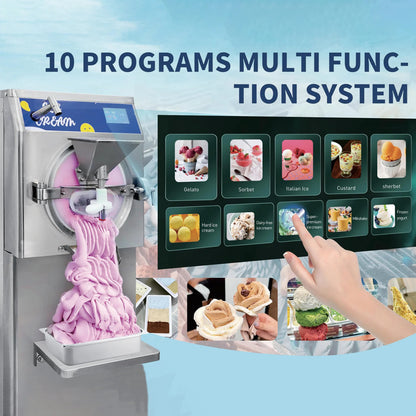 USA in Stock 56L/H Industrial Ice Cream Machine Hard Batch Freezer Gelato Italian Ice Creme Machine Commercial Ice-cream Maker