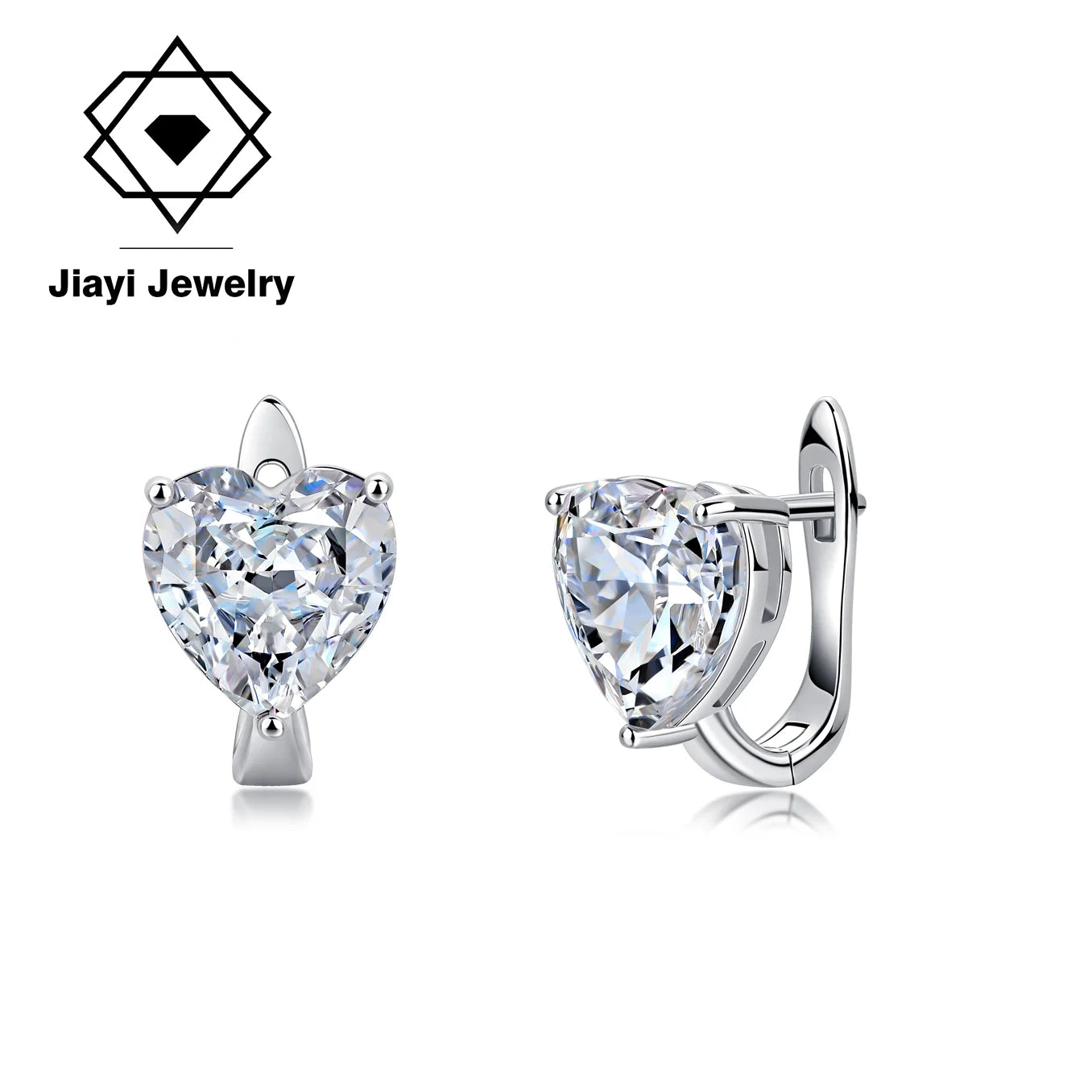 S925 Sterling Silver Heart CZ Hoop Earrings Dazzling Cubic Zirconia Huggie Hoops for Women