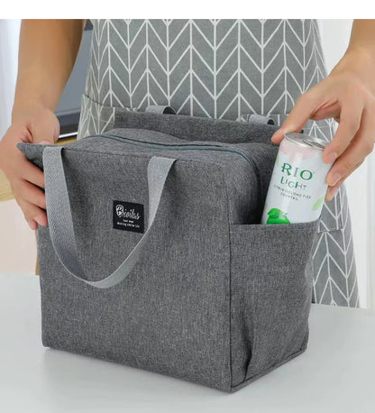 Double Pocket Insulated Bento Portable Cooler Bag Ice Pack Lunch Box Insulation Package Insulated Thermal Food Picnic Bags