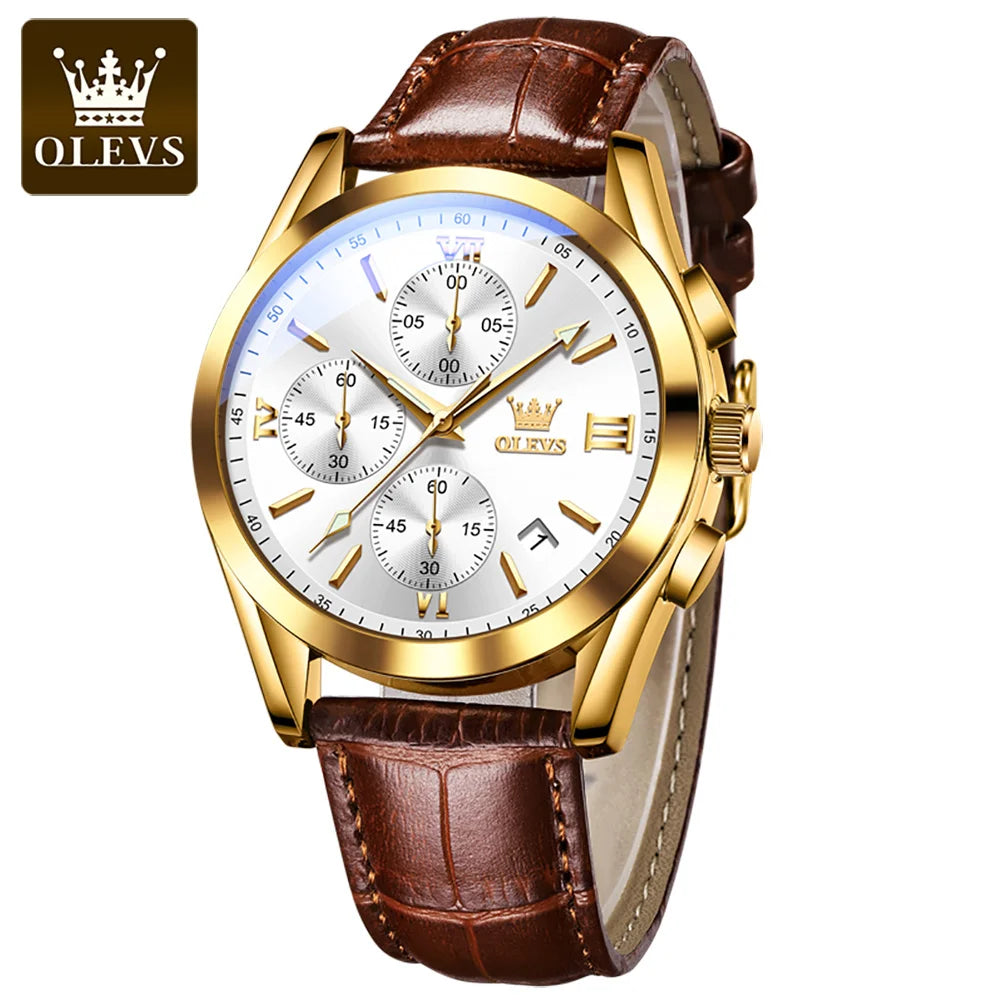 OLEVS 2872 Luxury Original Quartz Watches Chronograph Luminous Hands Waterproof Wristwatches for Men Montre Relojes Pour Homme