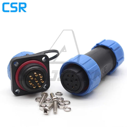 SP21 2/3/4/5/6/7/8/9/10/12 Pin IP68 Waterproof Connector Square Plastic Panel Mounting Connector Plug Female And Socket Male